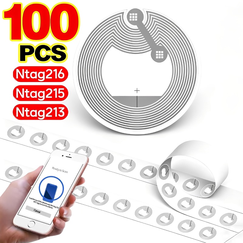 Nfc Tag Programmable - 100/5PCS Etiquetas NFC NTAG213/NTAG215/NTAG216, Pegatinas NFC